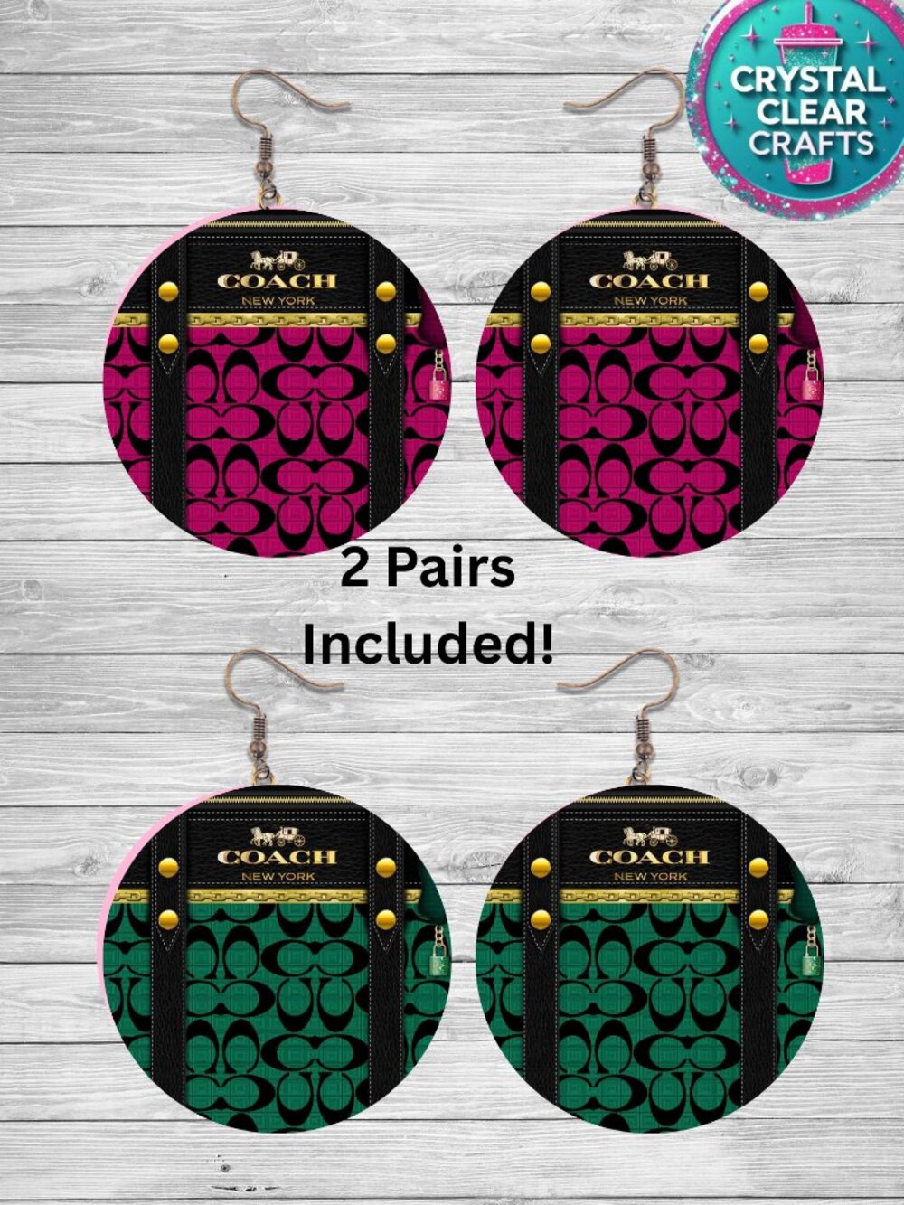 Two Pairs Of Coach Earrings Custom